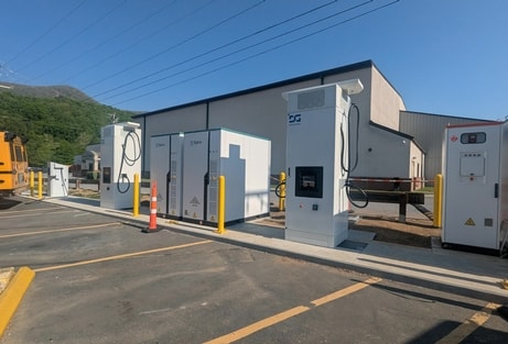 Cherokee Boys Club electric bus charging station with solar canopy