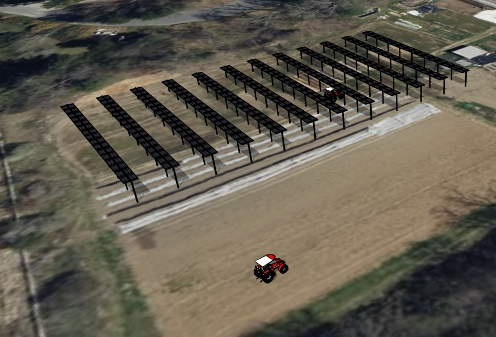 Warren Wilson College Agrivoltaic Microgrid aerial view